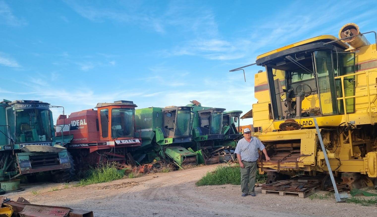 El “cementerio” de cosechadoras de San Benito: el lugar nostálgico que sorprende a los fierreros